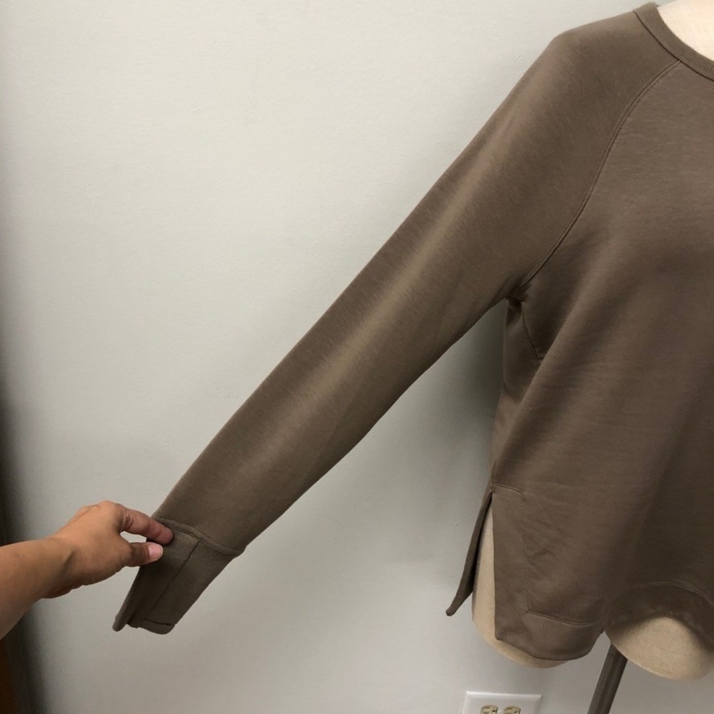 Athleta Coaster Luxe Relaunch Sweatshirt Womens Small Brown Pullover Tencel New - Picture 4 of 14